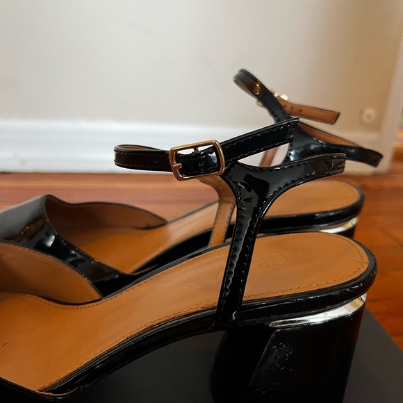 J. Crew Black Patent Leather Block Heels - Picture 5 of 7